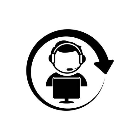 72862983 diseño gráfico del ejemplo del vector del icono del operador de centro de atención telefónica